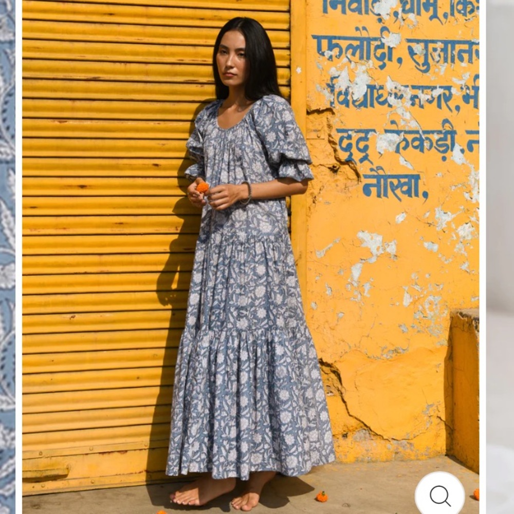 NWT DAUGHTERS OF INDIA Sahana Gown in Sky Made in India